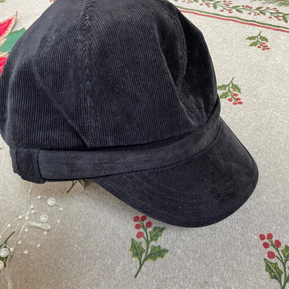 Liz Claiborne black corduroy hat. NEW